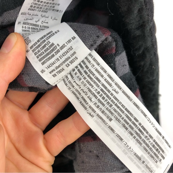 ABERCROMBIE & FITCH Flannel Lined Jean Jacket Black XS - Picture 6 of 8